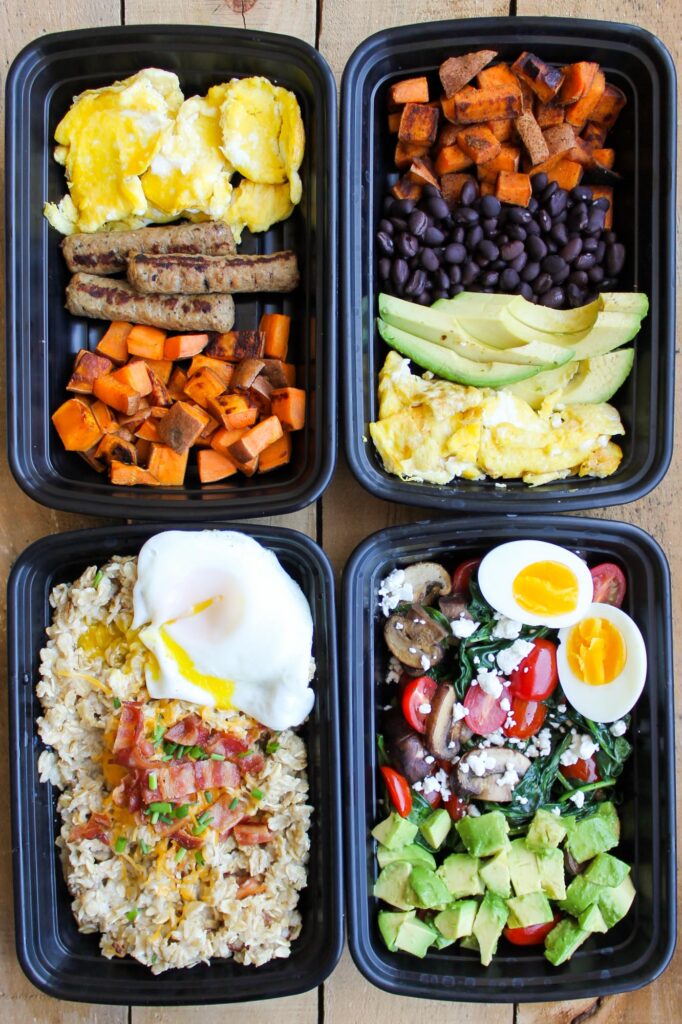 Current image: meal prep breakfast bowls 4 ways 3
