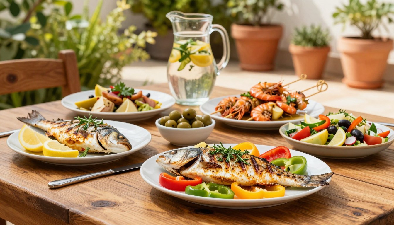 Mediterranean fish lunch