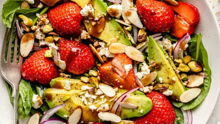 summer strawberry spinach salad 5long