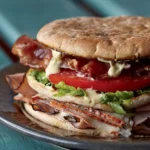 Current image: healthy ultimate club sandwich with super mayo