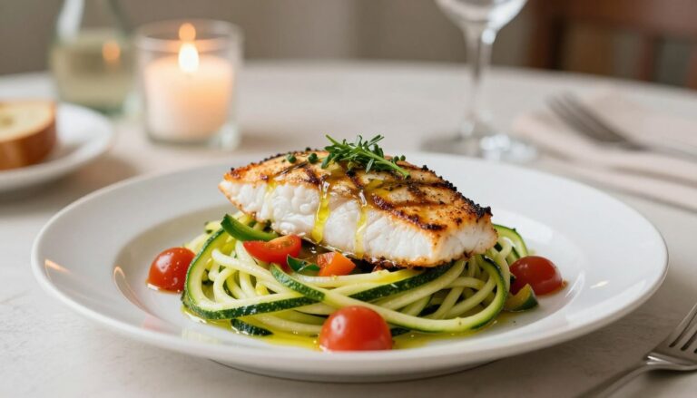 fish with zucchini noodles