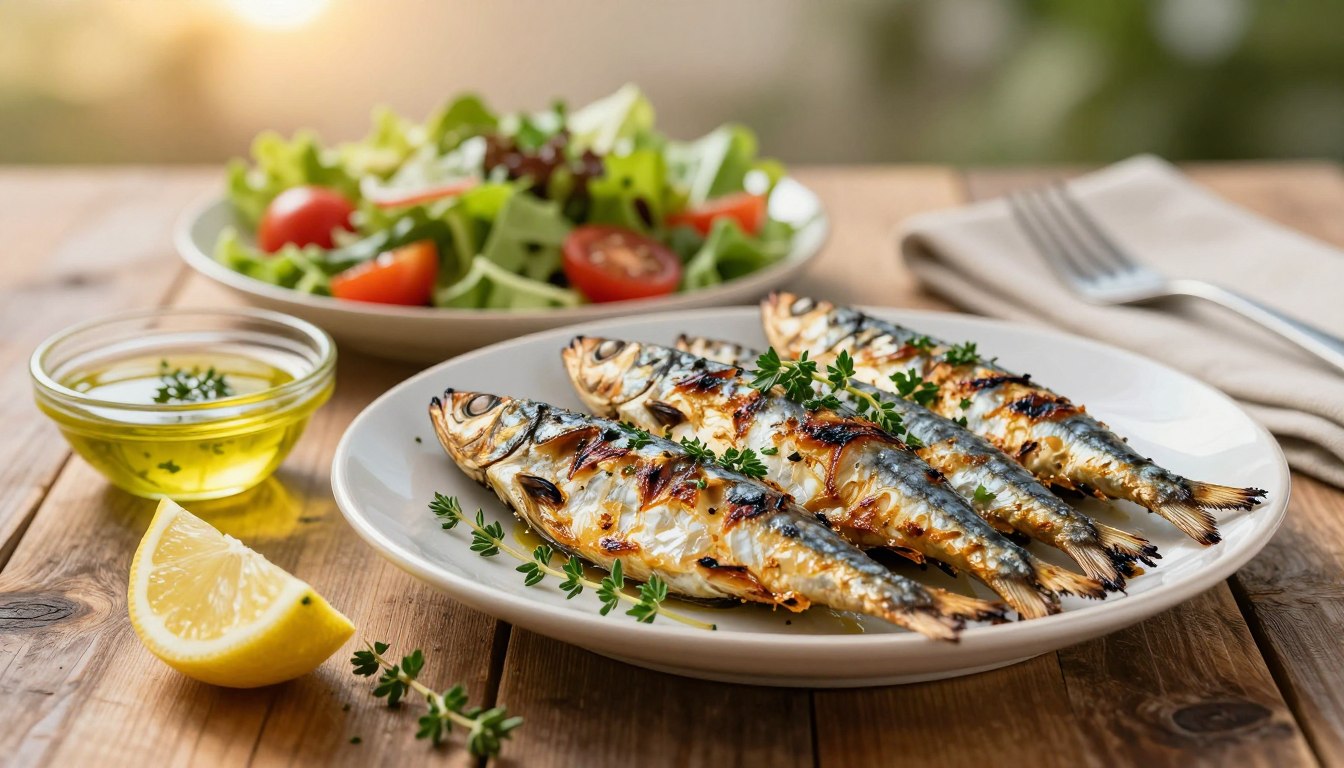 grilled sardines with herbs