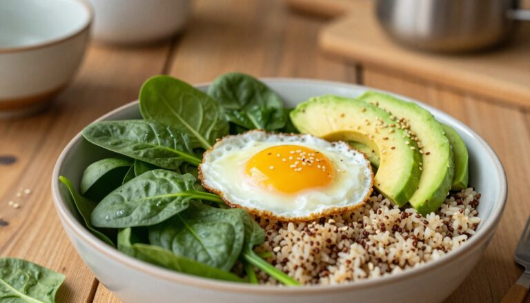 Spinach & Fried Egg Grain Bowl