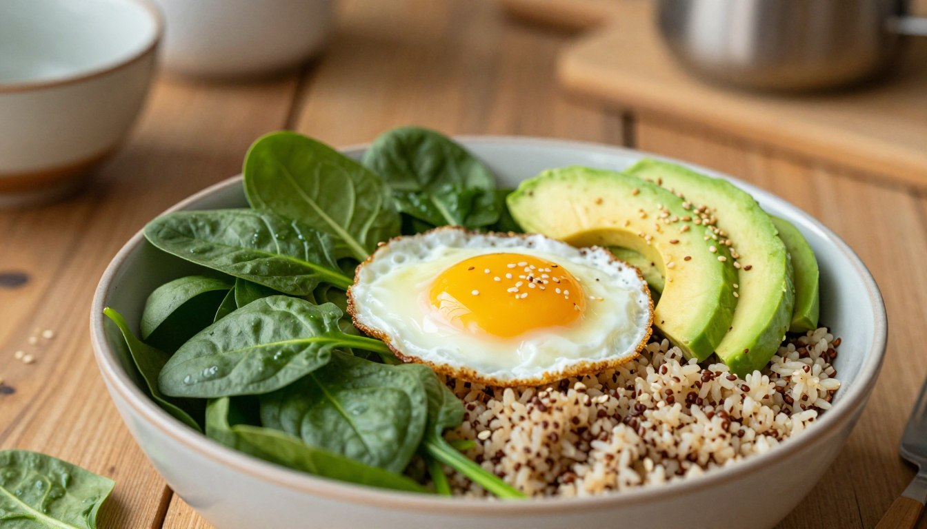 Spinach & Fried Egg Grain Bowl