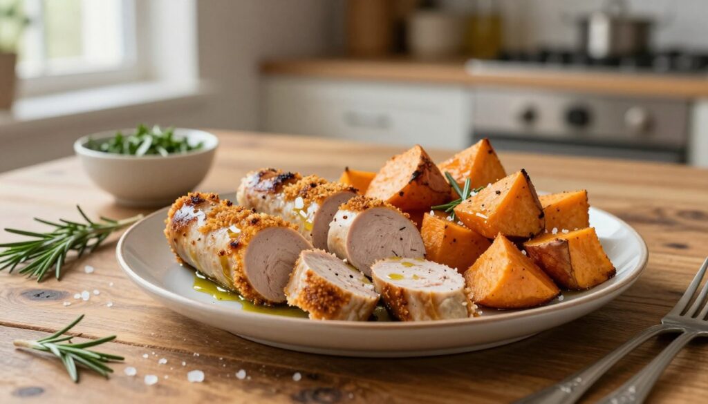 Turkey sausage with sweet potato