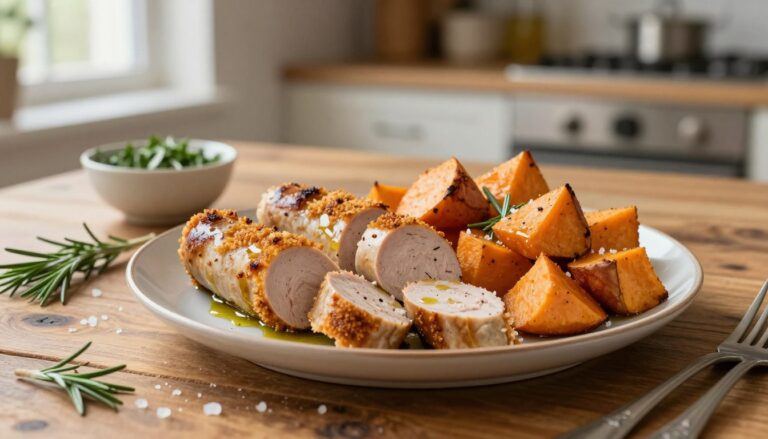 Turkey sausage with sweet potato
