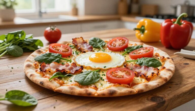 breakfast naan pizza