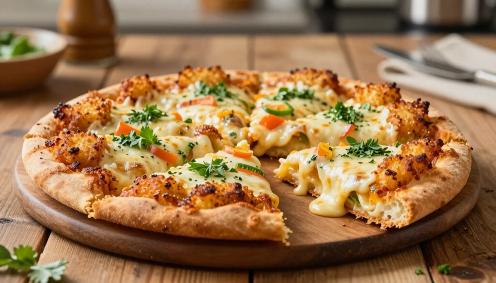 Current image: cheesy hash brown pizzas