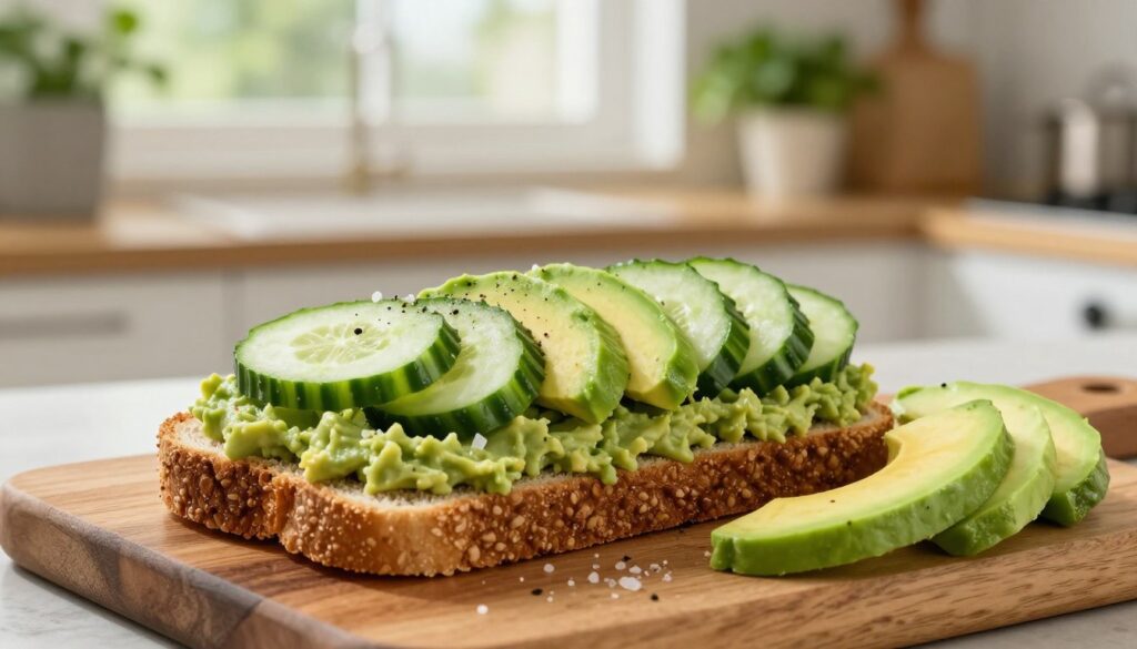 Current image: cucumber avocado sandwich