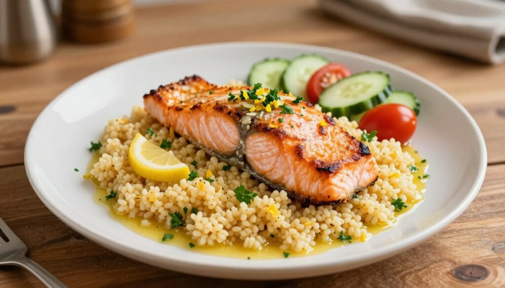 Current image: golden couscous salmon
