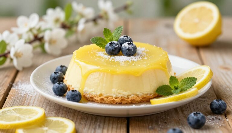 lemon blueberry pudding cake