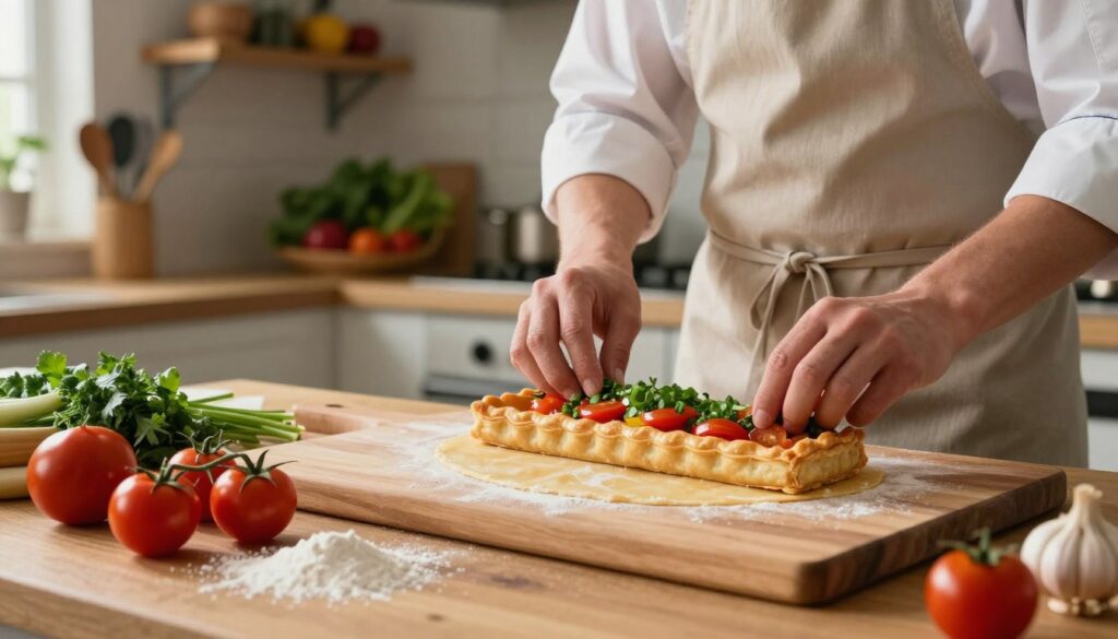 Current image: savory puff pastry tart recipe