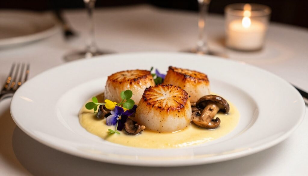 Current image: scallops with porcini mushrooms