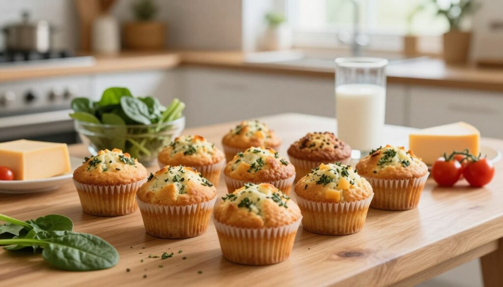 Current image: simple school lunch savory muffins