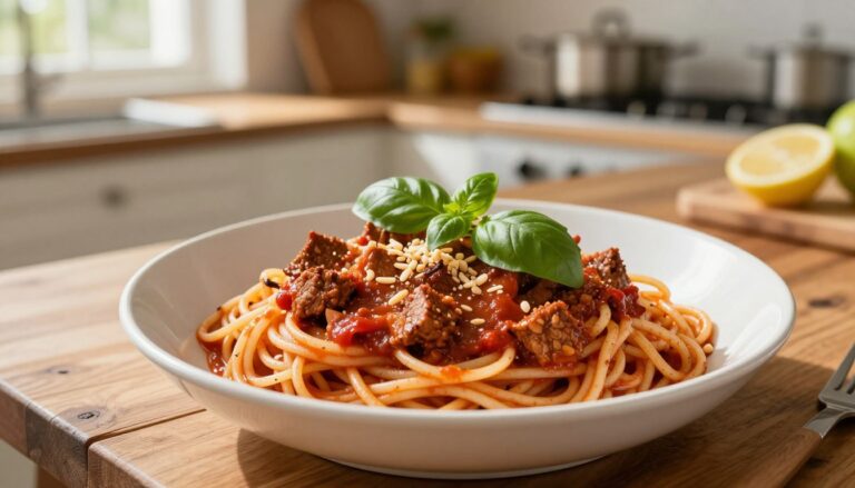 vegan bolognese with TVP