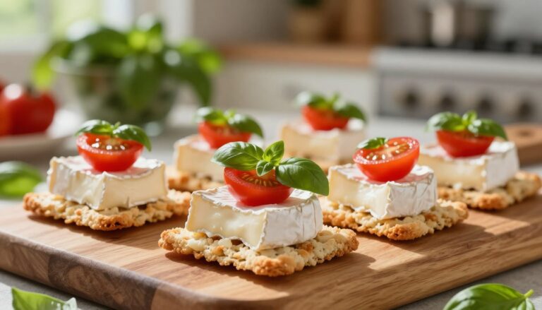 Mediterranean brie cracker bites