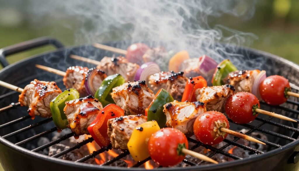 barbecue chicken skewers