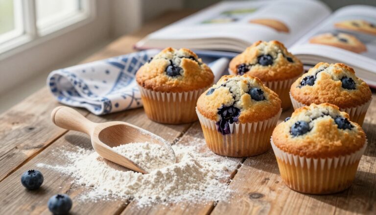 blueberry muffins with freshly milled flour