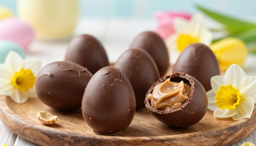 Current image: chocolate peanut butter Easter eggs