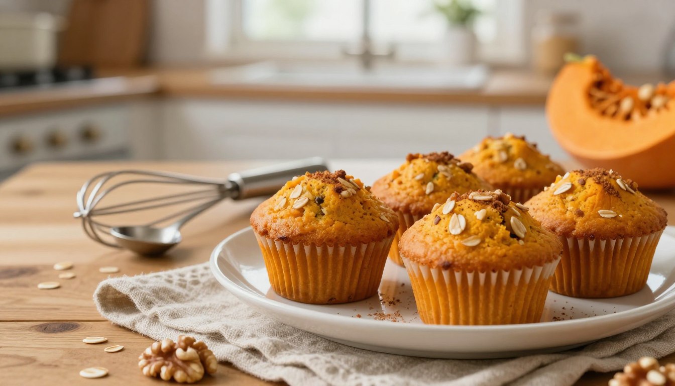 easy pumpkin oat muffins