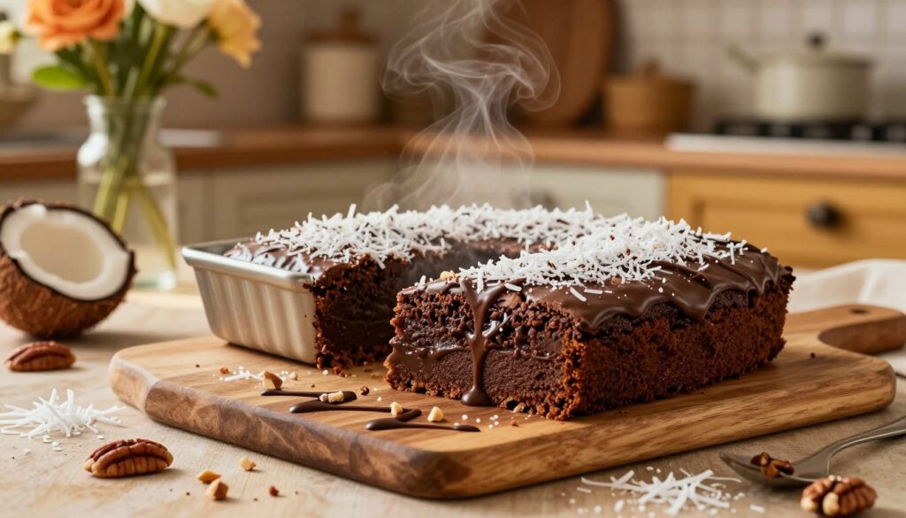 Current image: german chocolate dump cake