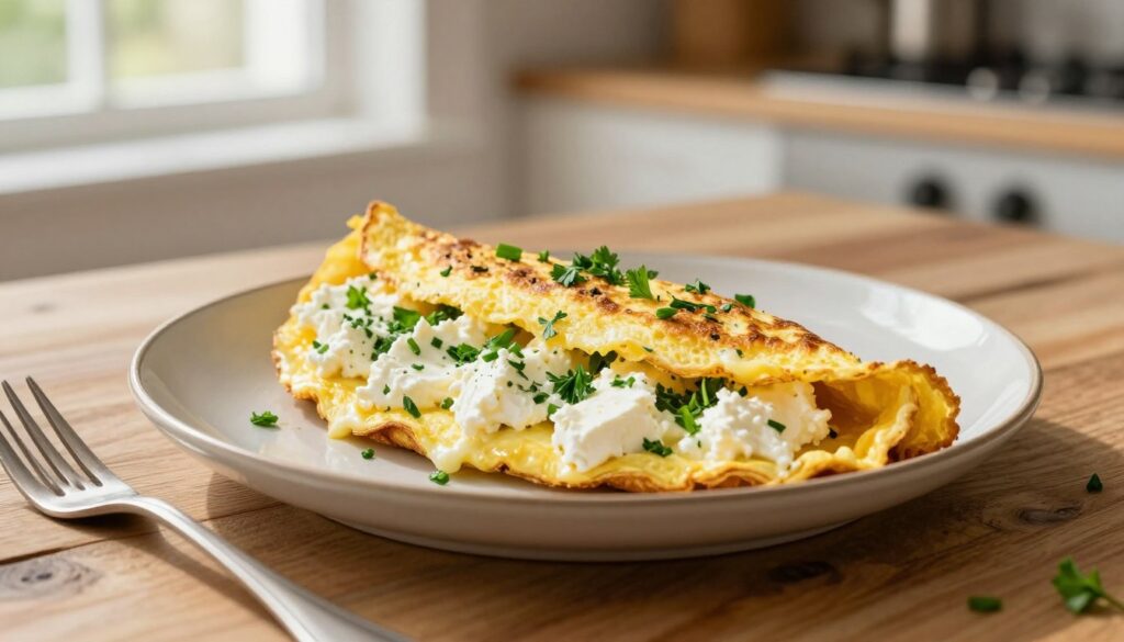 Current image: goat cheese omelet