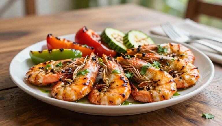 grilled marinated prawns