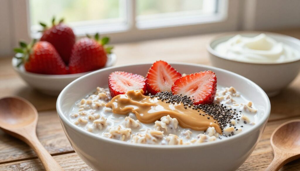 Current image: high protein overnight oats