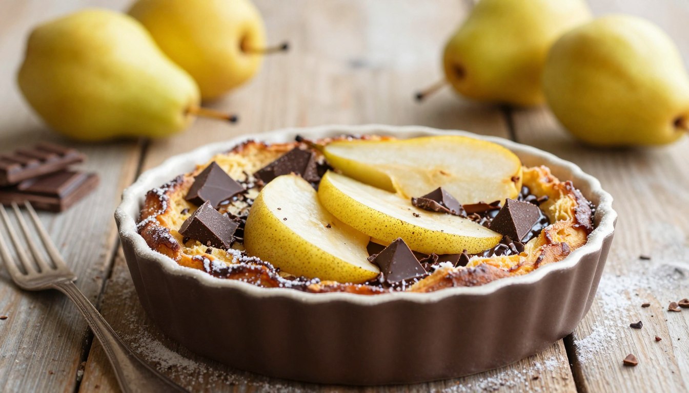 pear and chocolate clafoutis