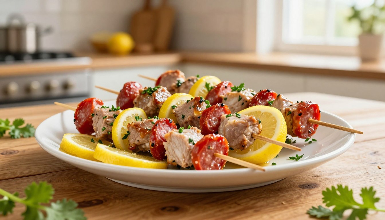 pork chorizo skewers