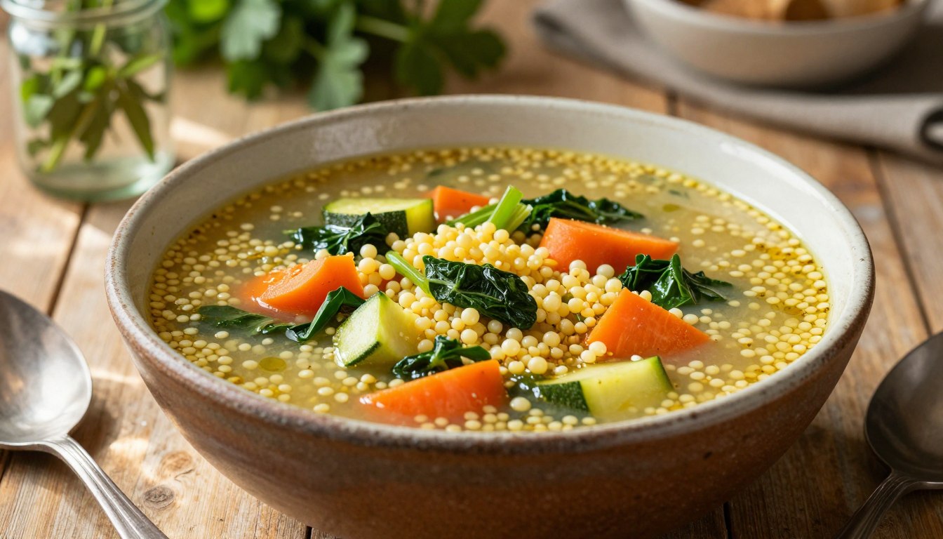 sardinian minestrone soup with fregola