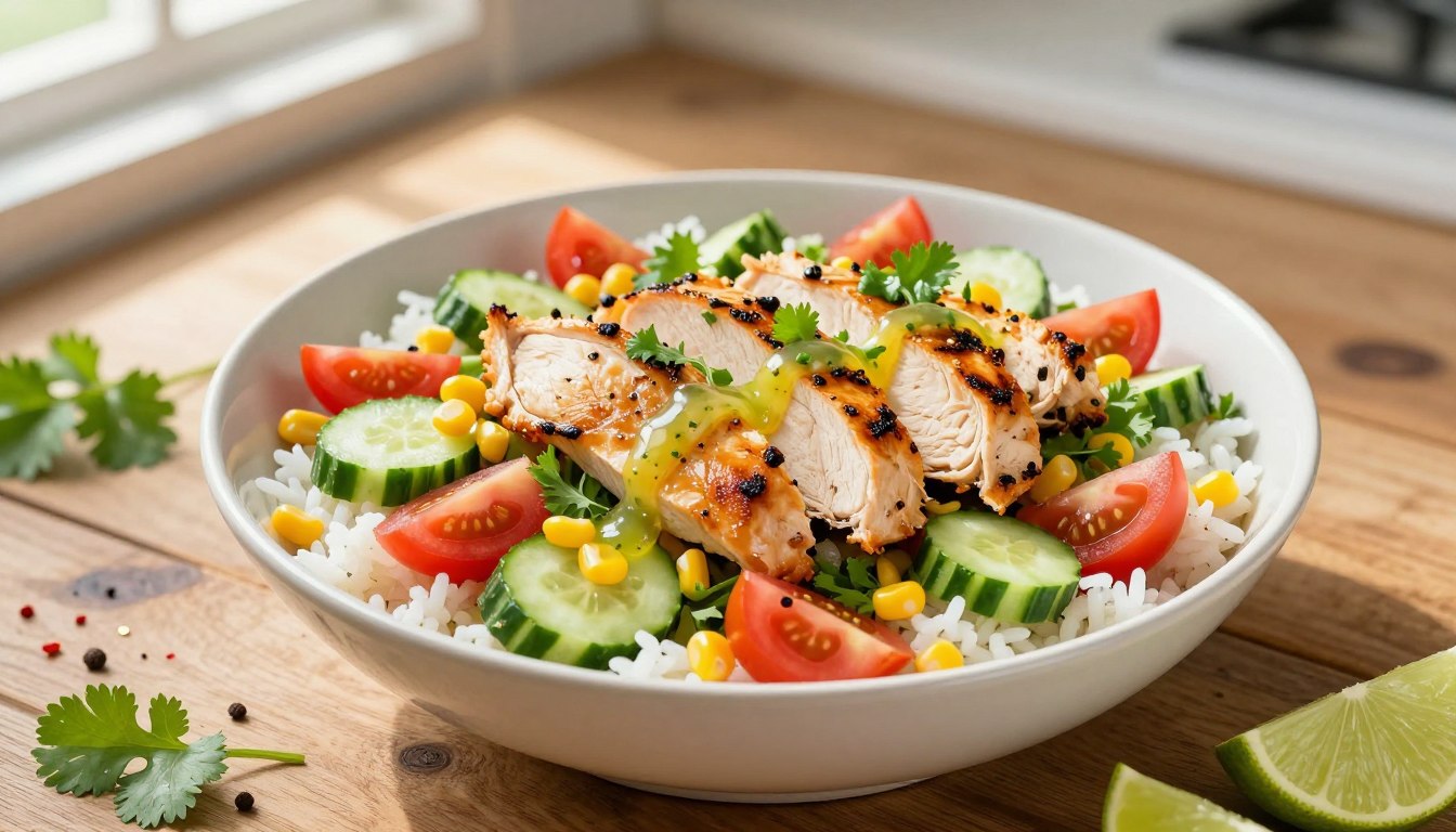 spicy chicken rice salad